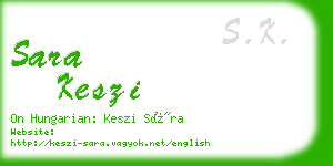 sara keszi business card